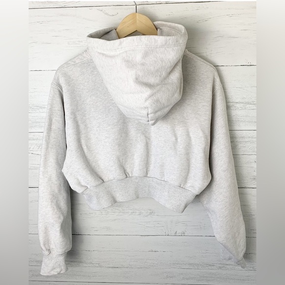 TNA AIRY AF Fleece Cropped Hoodie Heathered White/Grey - Picture 4 of 4